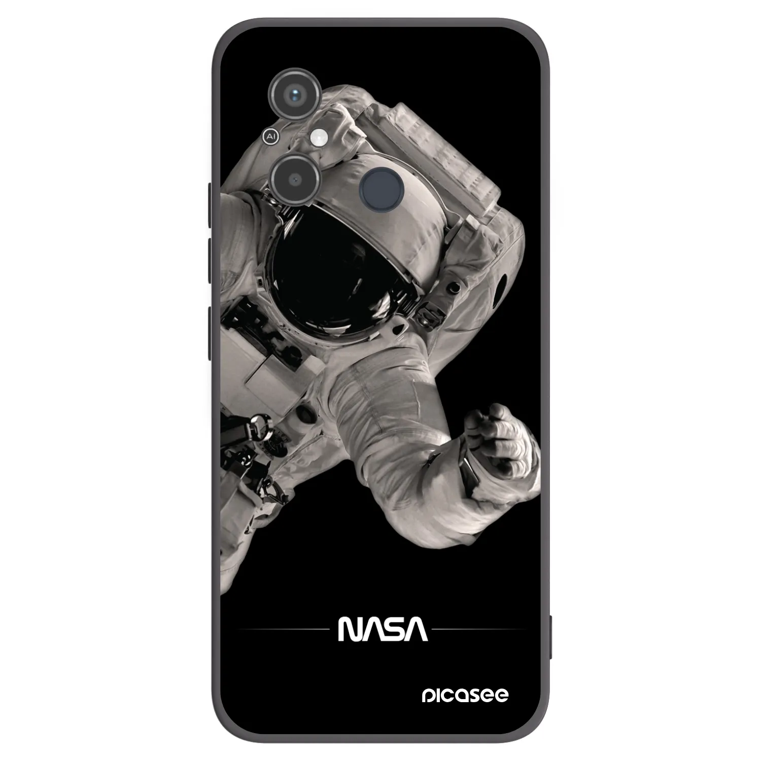 Picasee silikonowe czarne etui na Xiaomi Redmi 12C - Astronaut Big
