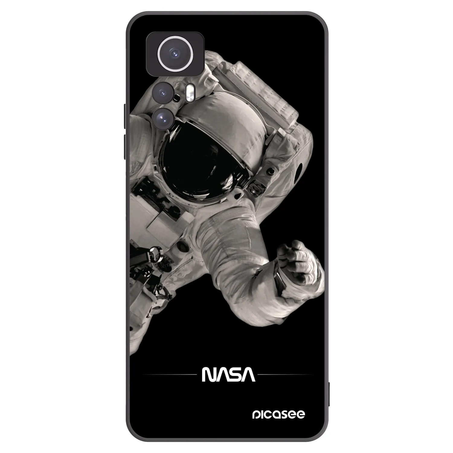 Picasee silikonowe czarne etui na Xiaomi Redmi Note 12S - Astronaut Big