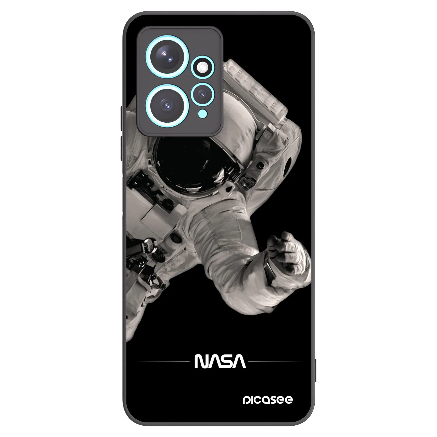 Picasee silikonowe czarne etui na Xiaomi Redmi Note 12 4G - Astronaut Big