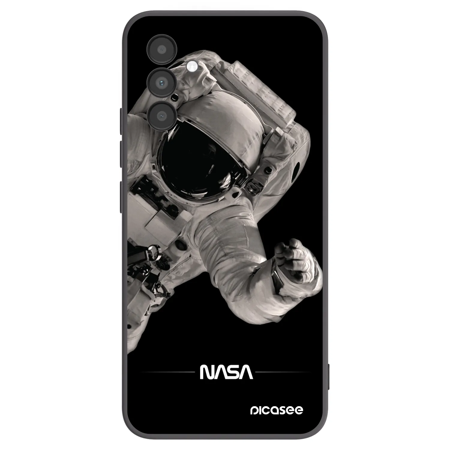 Picasee silikonowe czarne etui na Samsung Galaxy A04s A047F - Astronaut Big