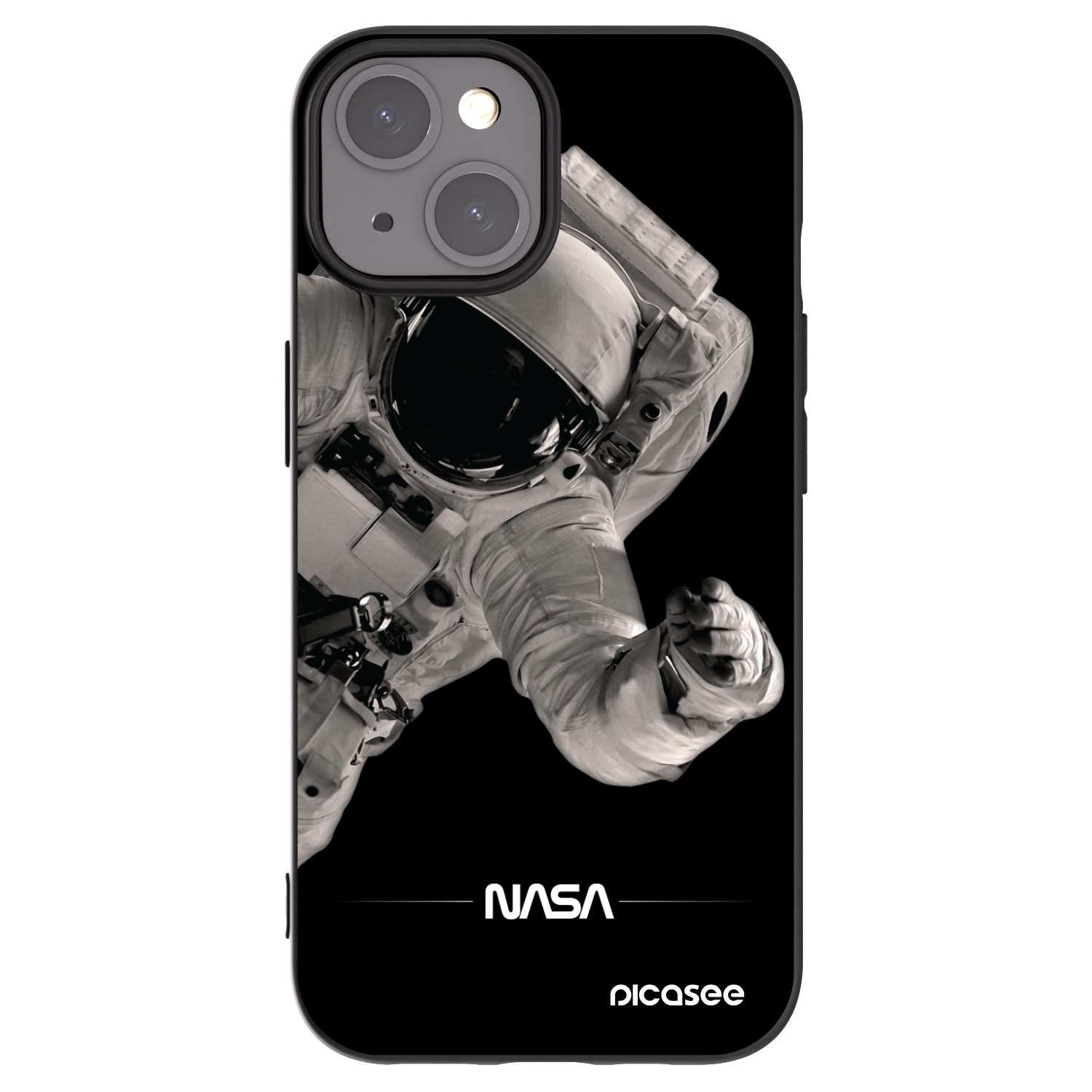 Picasee silikonowe czarne etui na Apple iPhone 15 - Astronaut Big