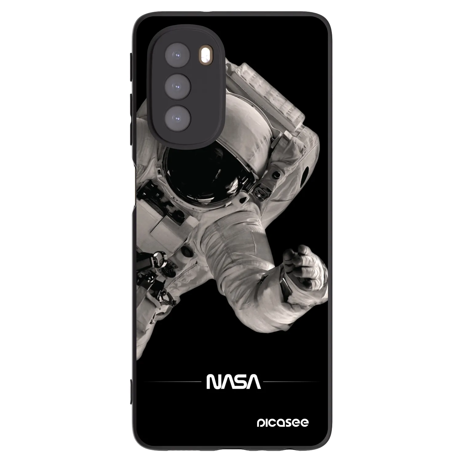 Picasee silikonowe czarne etui na Motorola Moto G51 - Astronaut Big