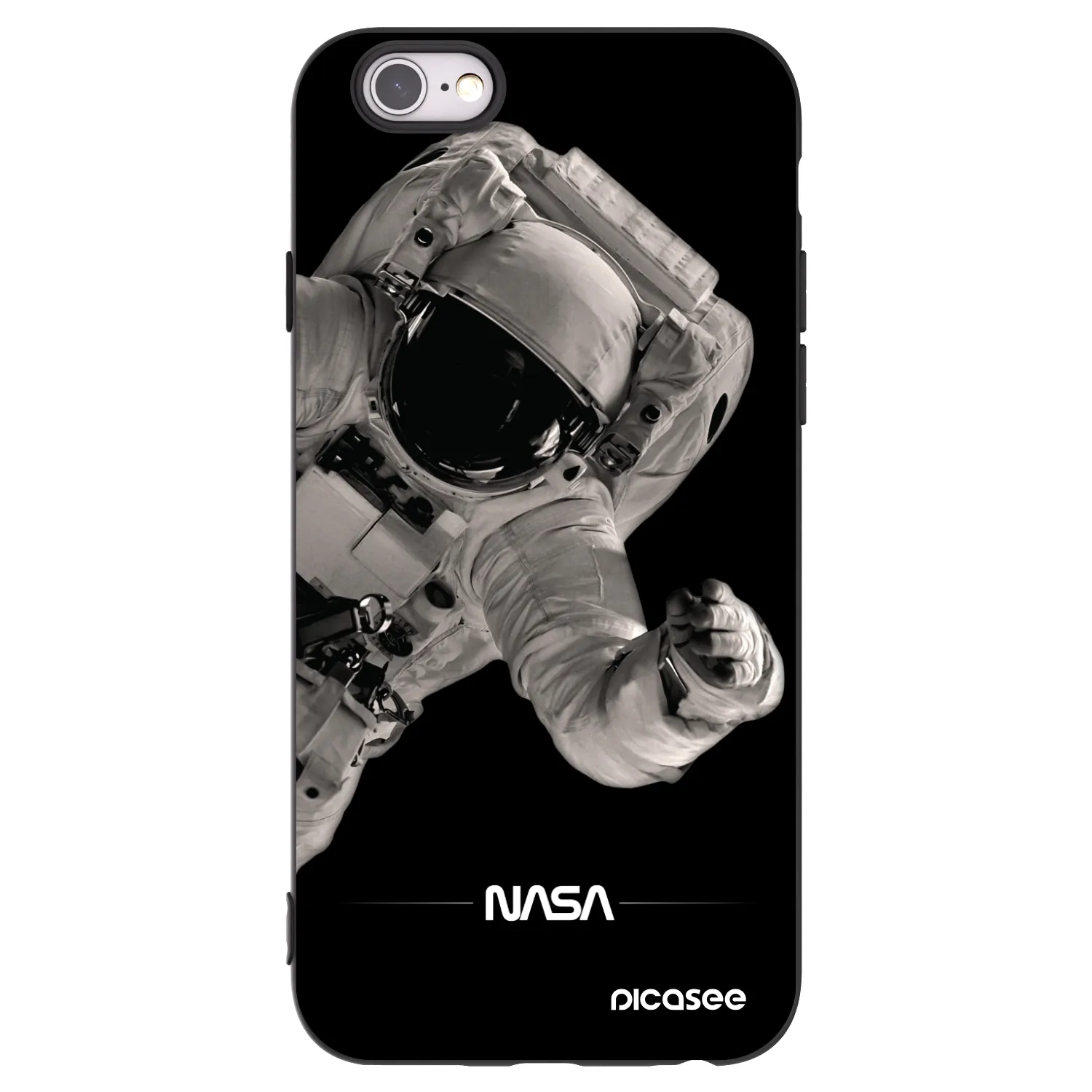 Picasee silikonowe czarne etui na Apple iPhone 6/6S - Astronaut Big