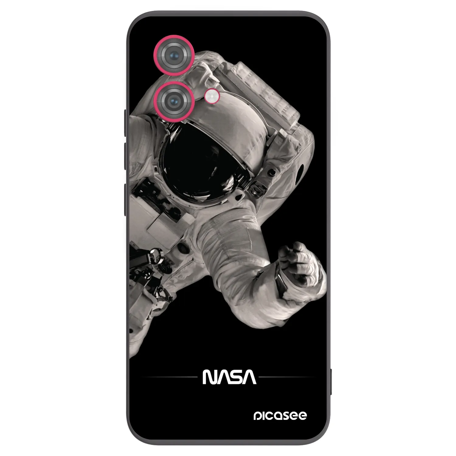 Picasee silikonowe czarne etui na Motorola Moto G84 5G - Astronaut Big