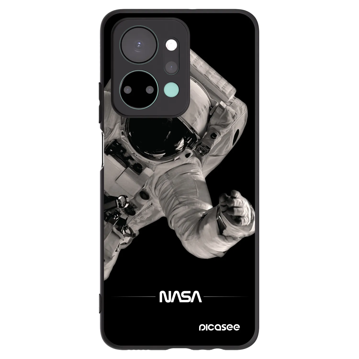 Picasee silikonowe czarne etui na Honor X7a - Astronaut Big