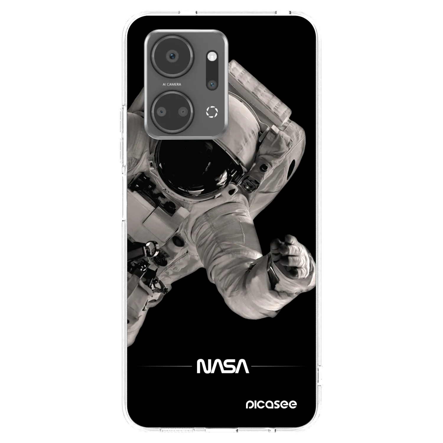 Picasee silikonowe przeźroczyste etui na Honor X7a - Astronaut Big