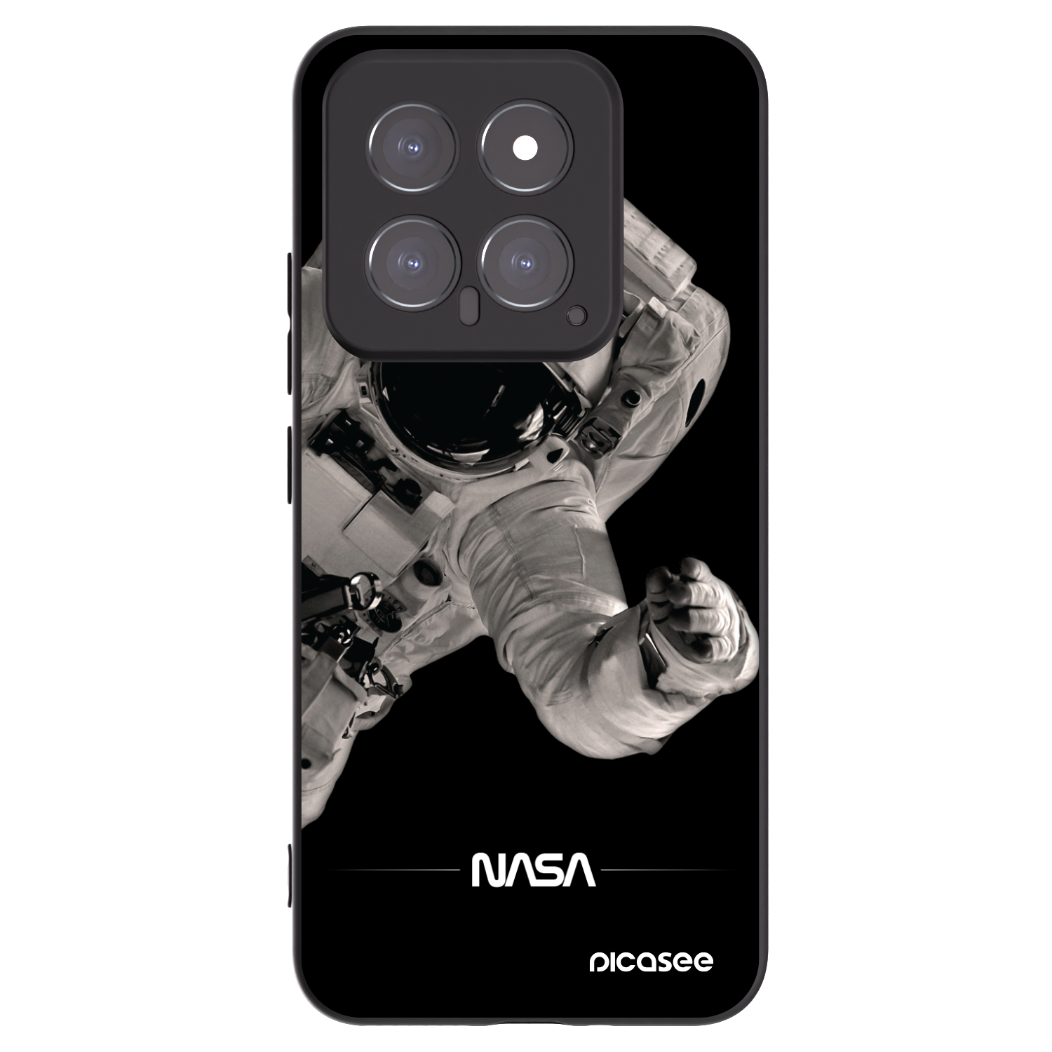 Picasee silikonowe czarne etui na Xiaomi 14 - Astronaut Big