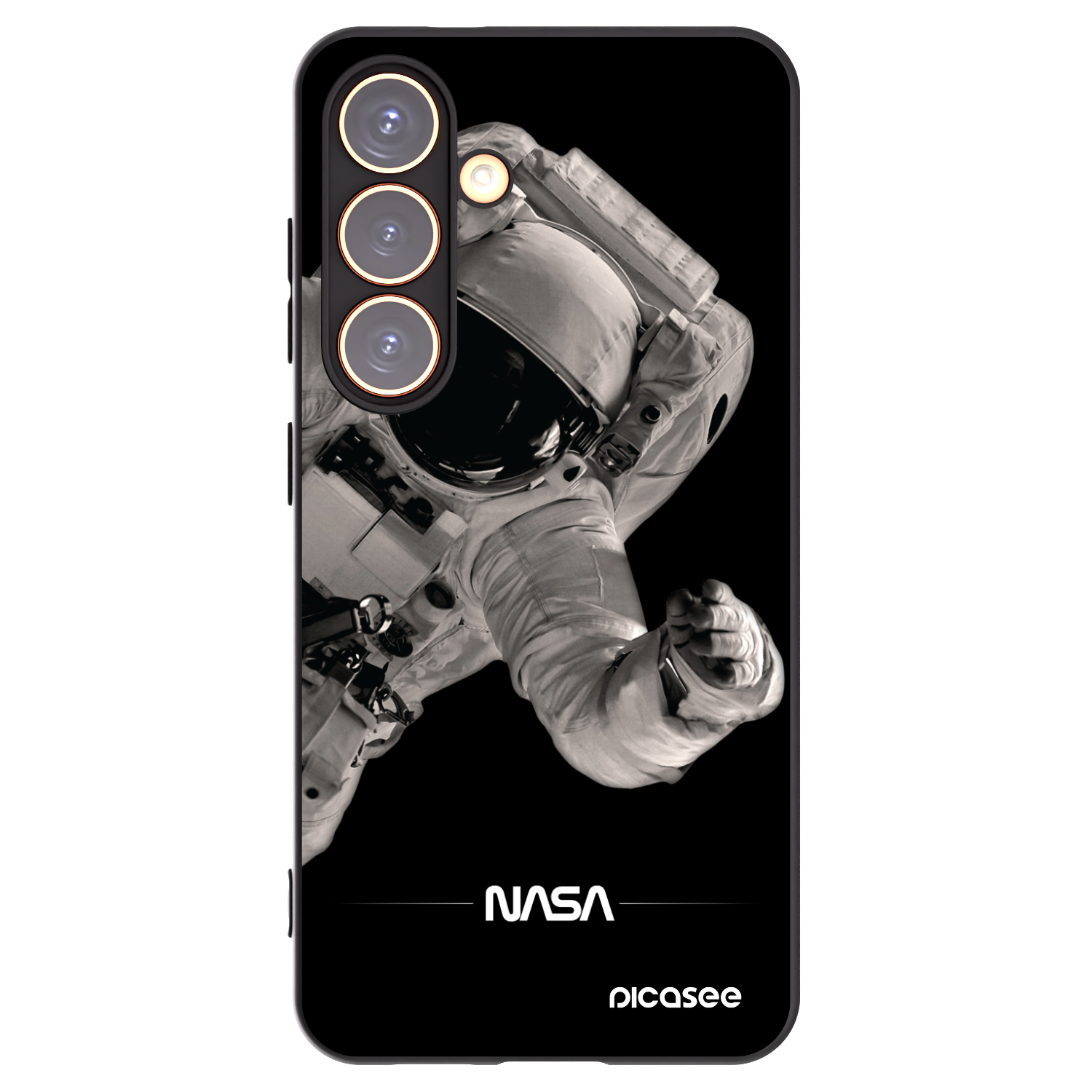 Picasee silikonowe czarne etui na Samsung Galaxy S24 S921B 5G - Astronaut Big