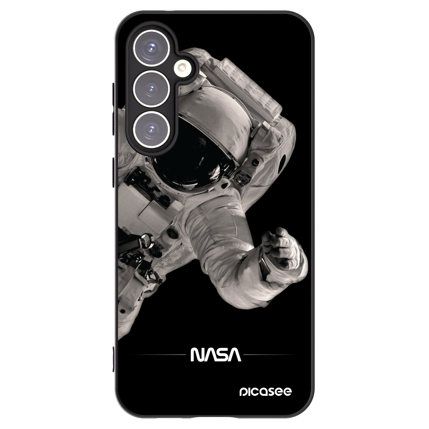 Picasee silikonowe czarne etui na Samsung Galaxy S23 FE S711B - Astronaut Big