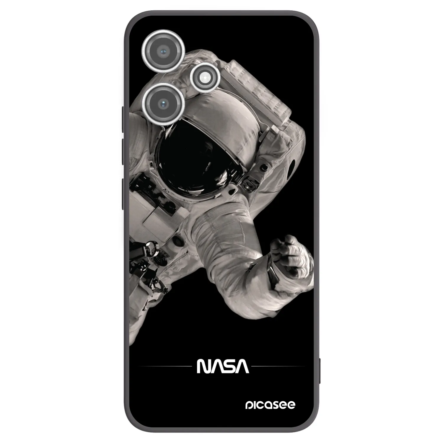Picasee silikonowe czarne etui na Xiaomi Redmi 12 5G - Astronaut Big