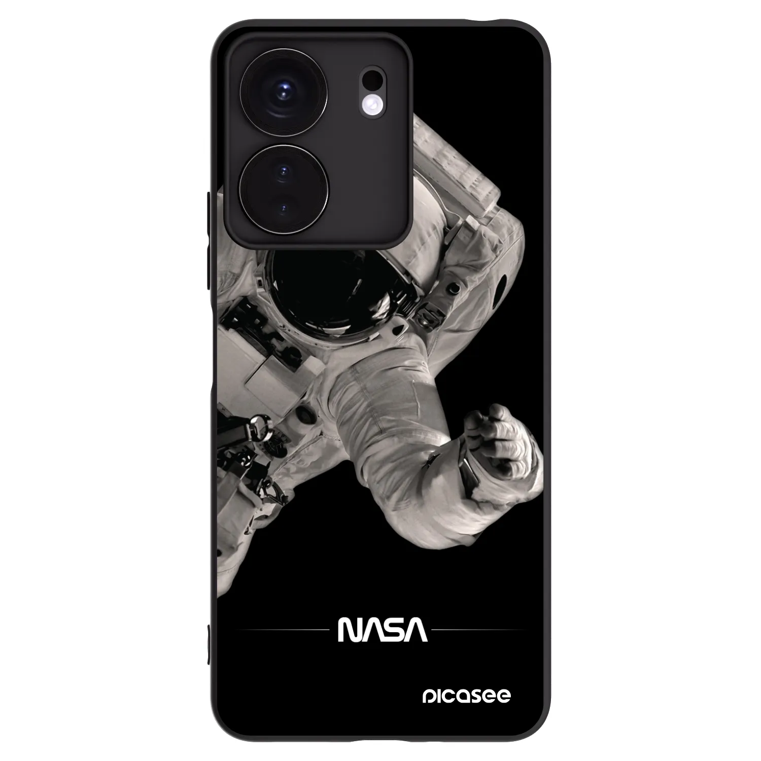 Picasee silikonowe czarne etui na Xiaomi Redmi 13C 4G - Astronaut Big