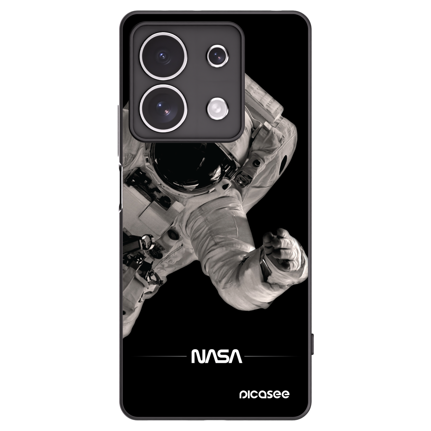Picasee silikonowe czarne etui na Xiaomi Redmi Note 13 4G - Astronaut Big