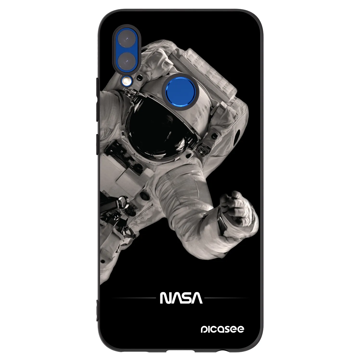 Picasee silikonowe czarne etui na Honor 10 Lite - Astronaut Big