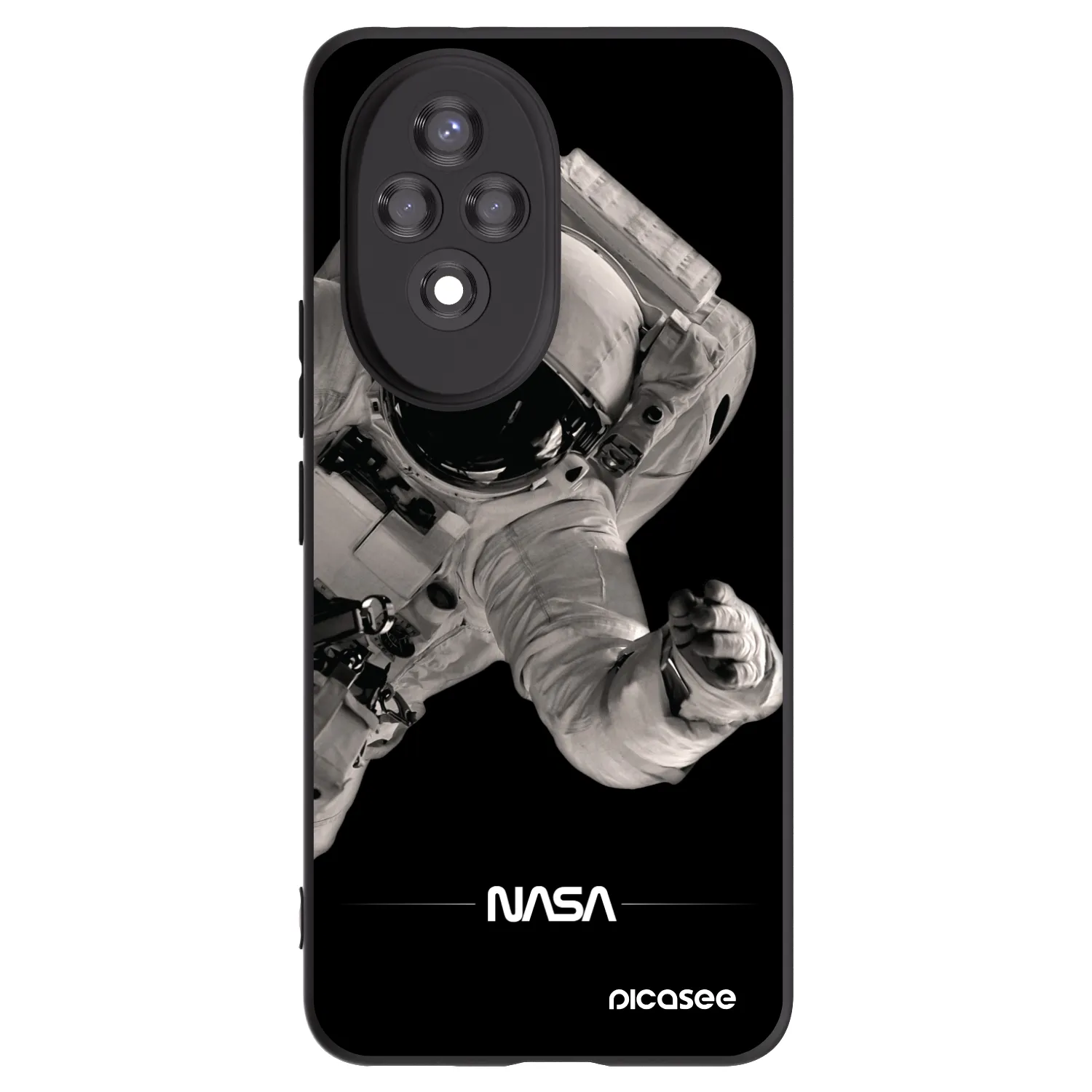 Picasee silikonowe czarne etui na Honor 200 Pro 5G - Astronaut Big