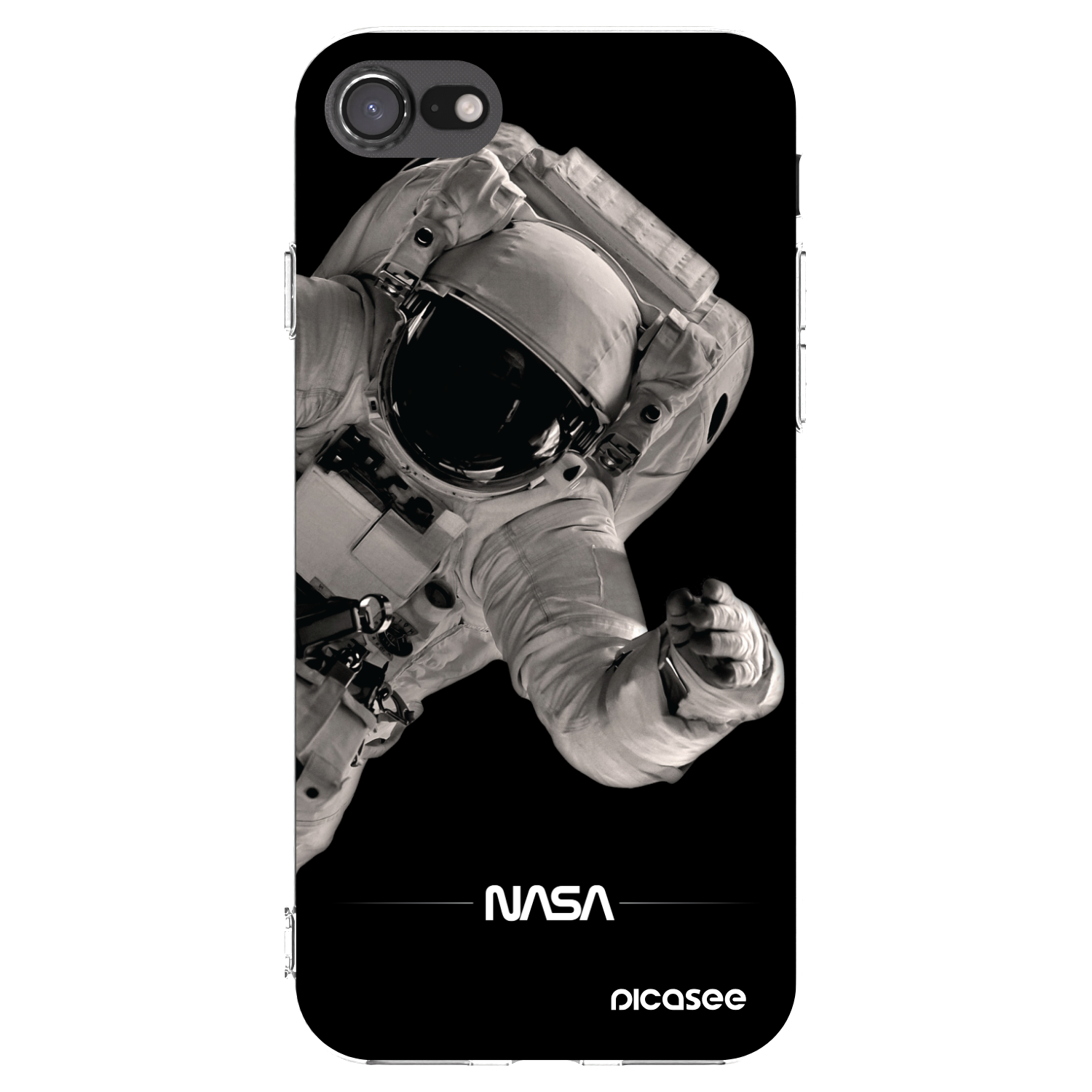 Picasee silikonowe przeźroczyste etui na Apple iPhone 7 - Astronaut Big