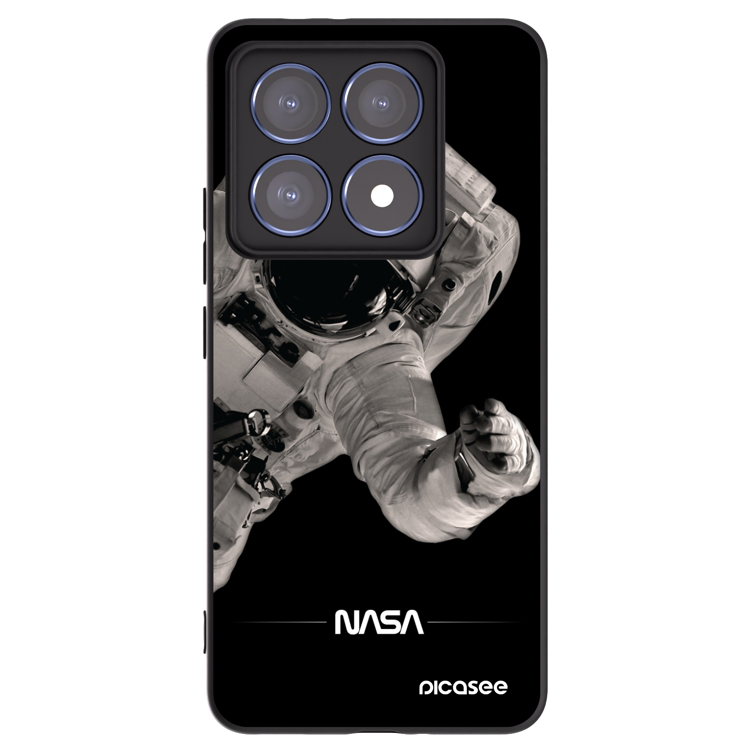 Picasee silikonowe czarne etui na Xiaomi 14T Pro - Astronaut Big