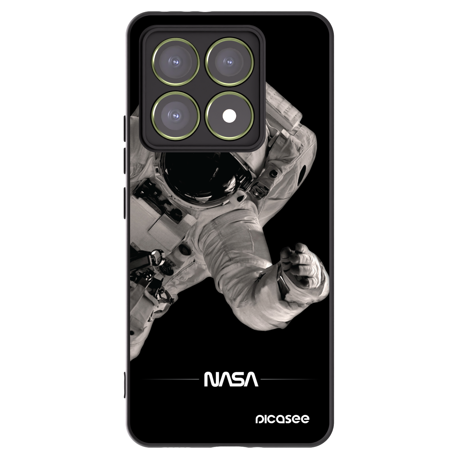Picasee silikonowe czarne etui na Xiaomi 14T - Astronaut Big