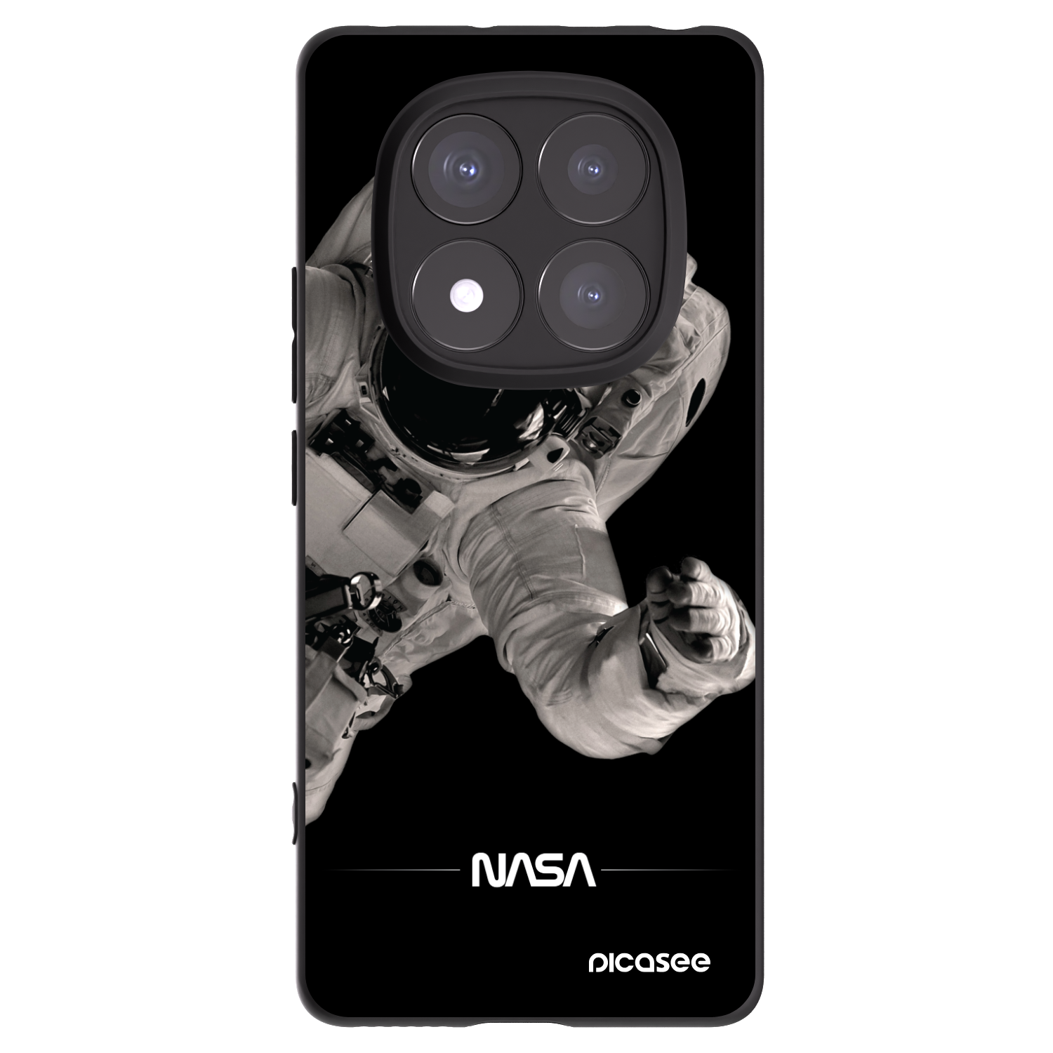 Picasee silikonowe czarne etui na Xiaomi Redmi Note 14 Pro+ 5G - Astronaut Big