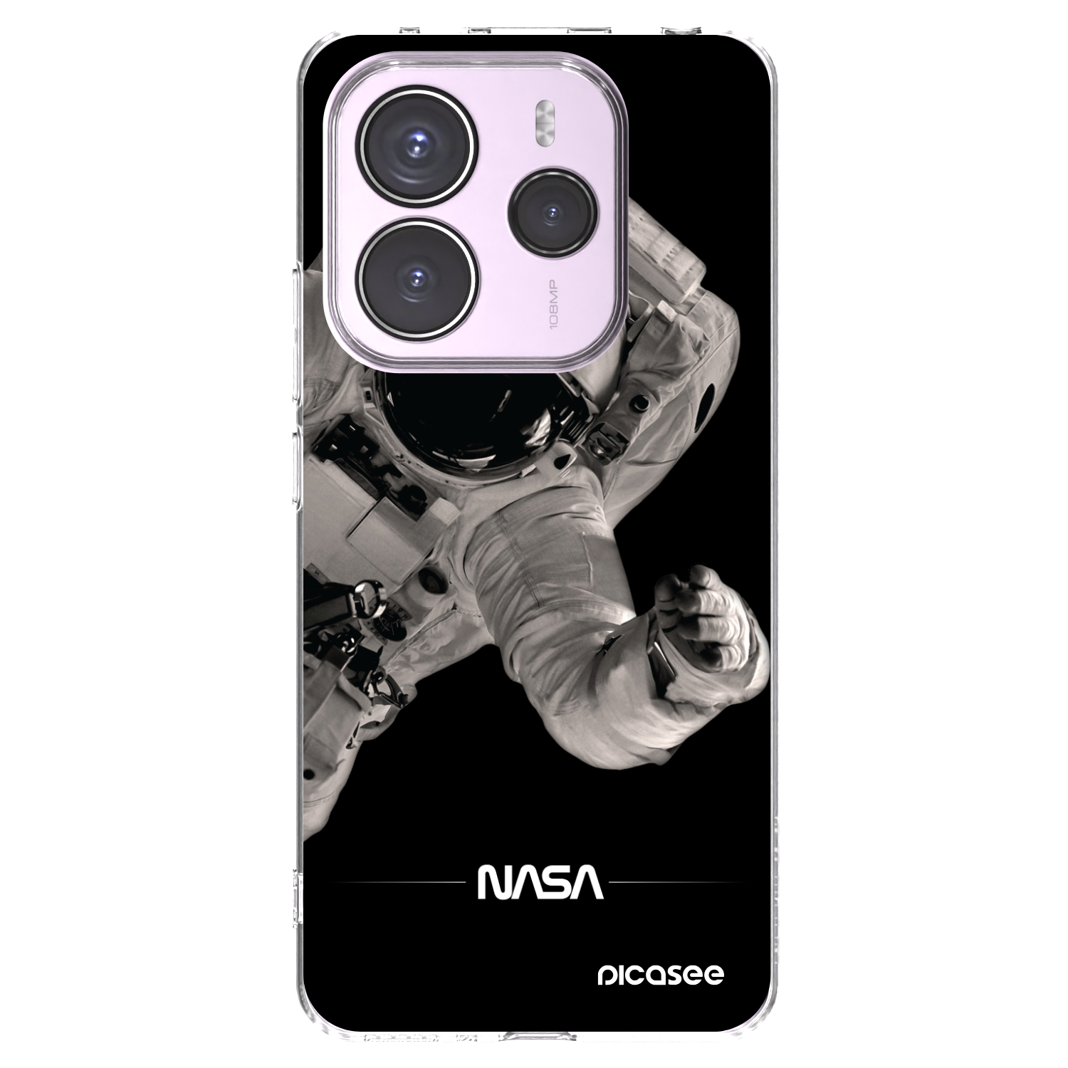 Picasee silikonowe przeźroczyste etui na Xiaomi Redmi Note 14 5G - Astronaut Big