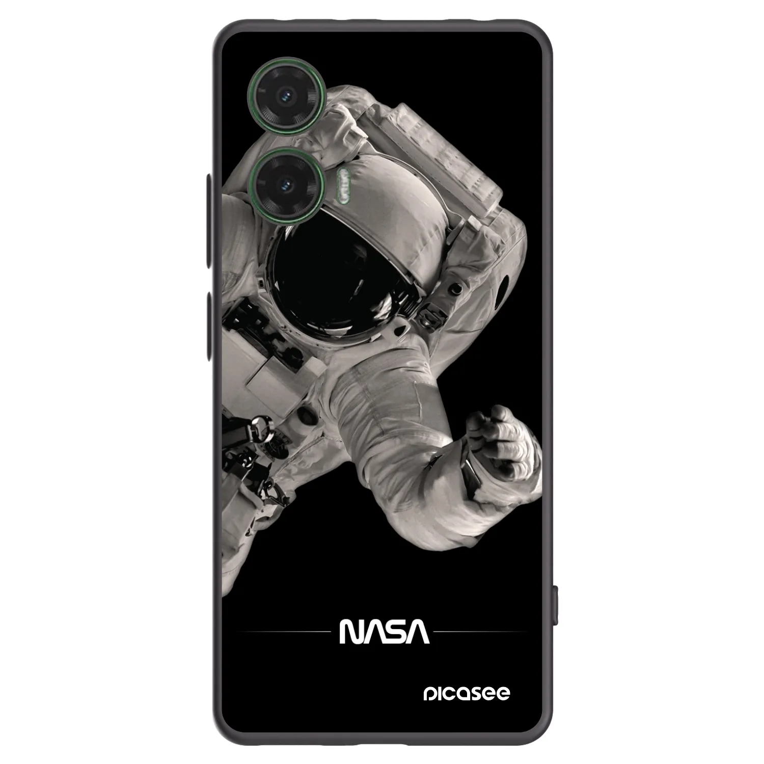 Picasee silikonowe czarne etui na Motorola Moto G35 5G - Astronaut Big