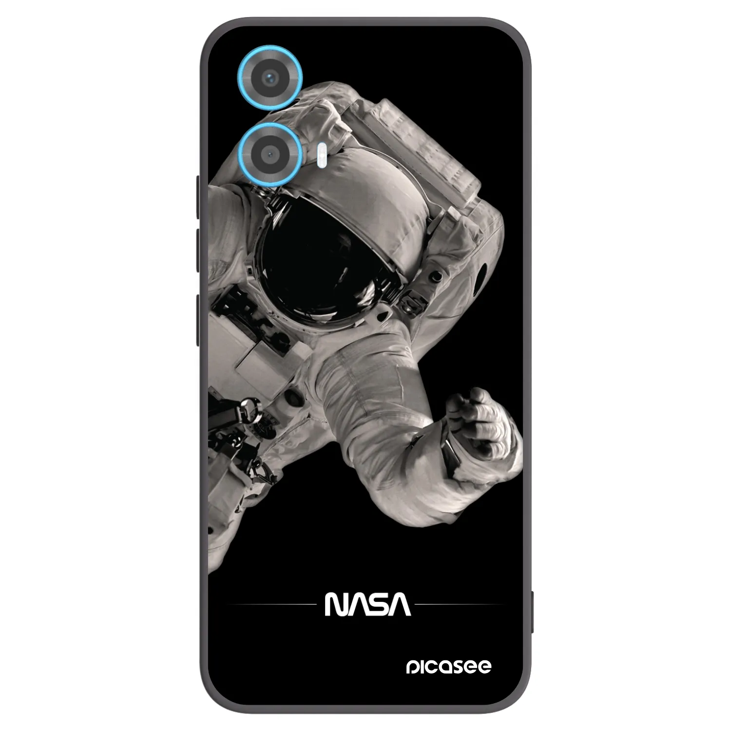 Picasee silikonowe czarne etui na Motorola Moto G34 5G - Astronaut Big