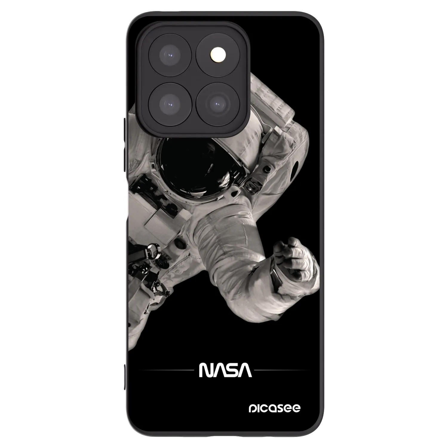 Picasee silikonowe czarne etui na Honor X8c - Astronaut Big