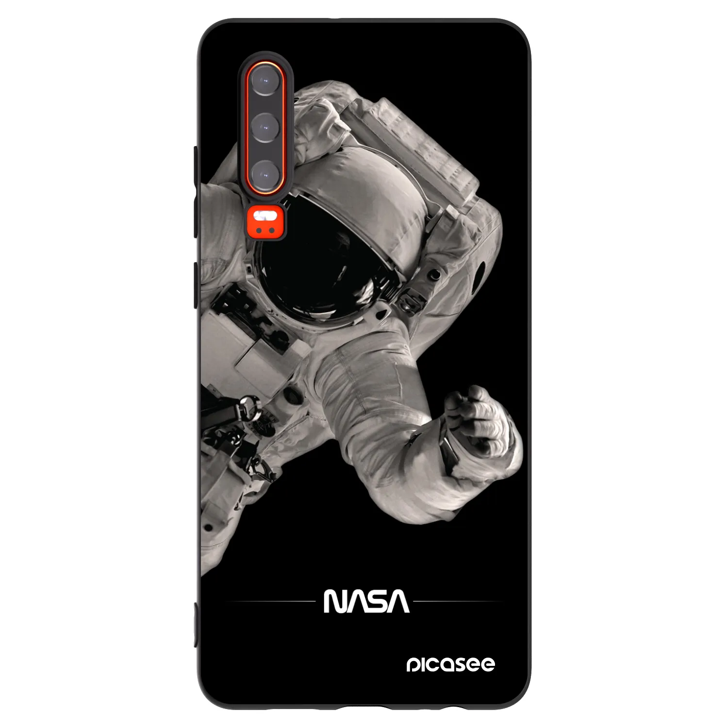 Picasee silikonowe czarne etui na Huawei P30 - Astronaut Big