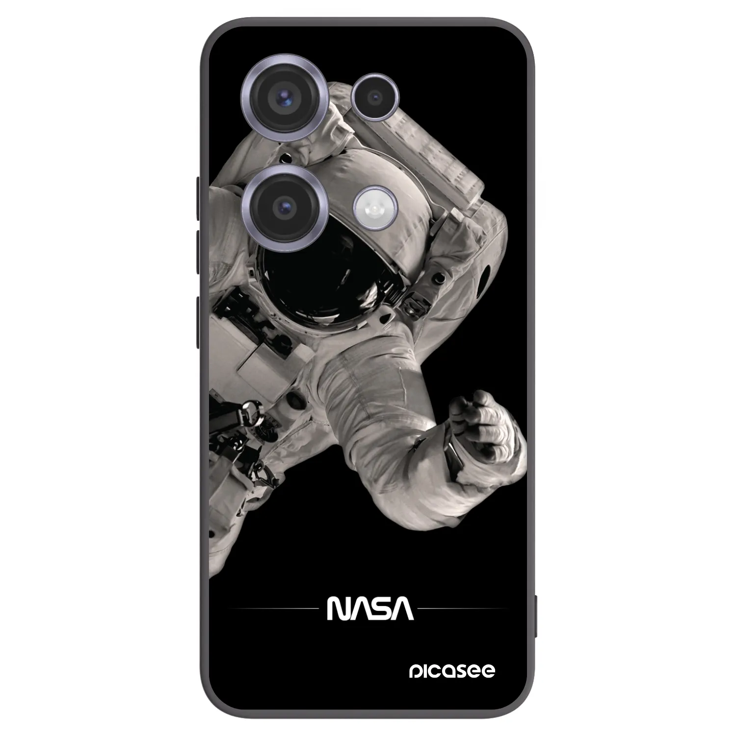 Picasee silikonowe czarne etui na Xiaomi Redmi Note 14S - Astronaut Big