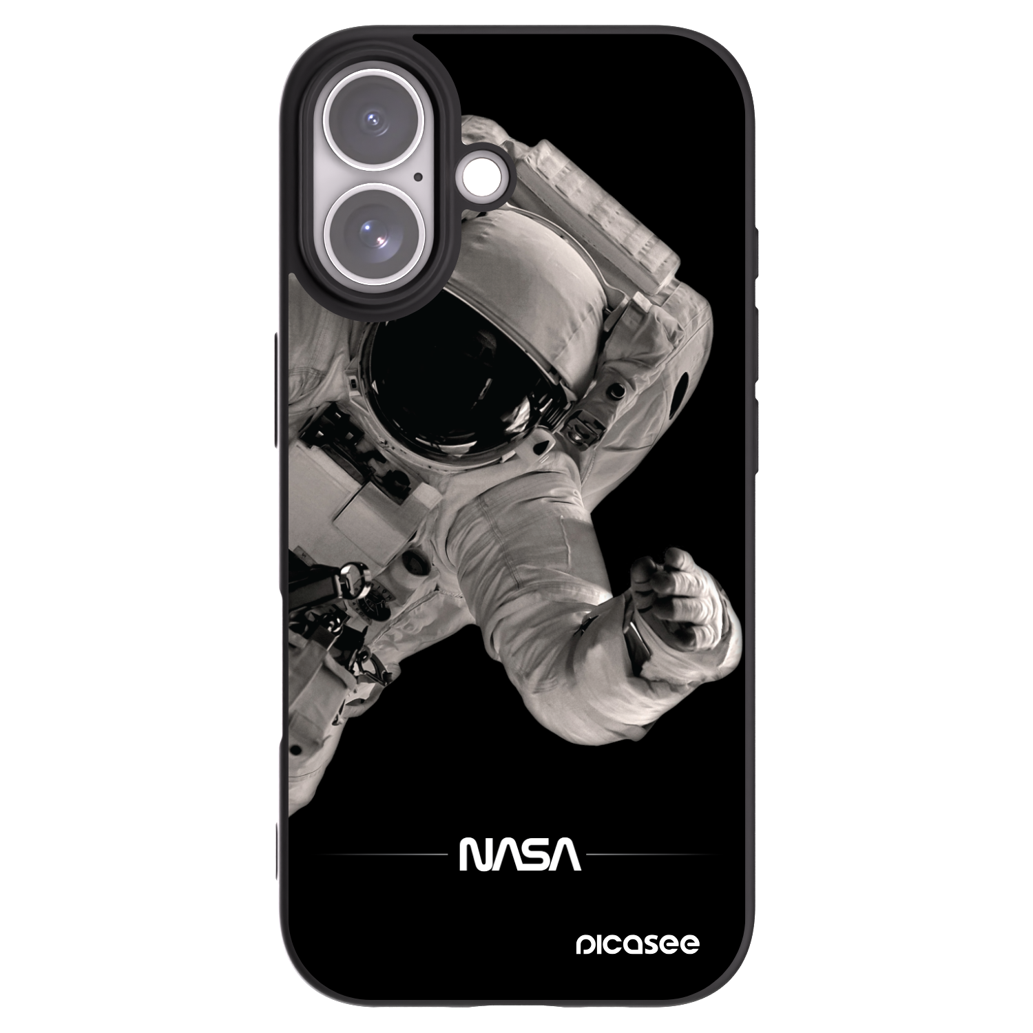 Picasee silikonowe czarne etui na Apple iPhone 17 - Astronaut Big