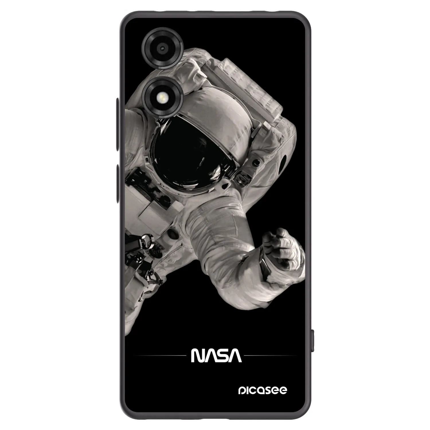 Picasee silikonowe czarne etui na Motorola Moto E14 - Astronaut Big