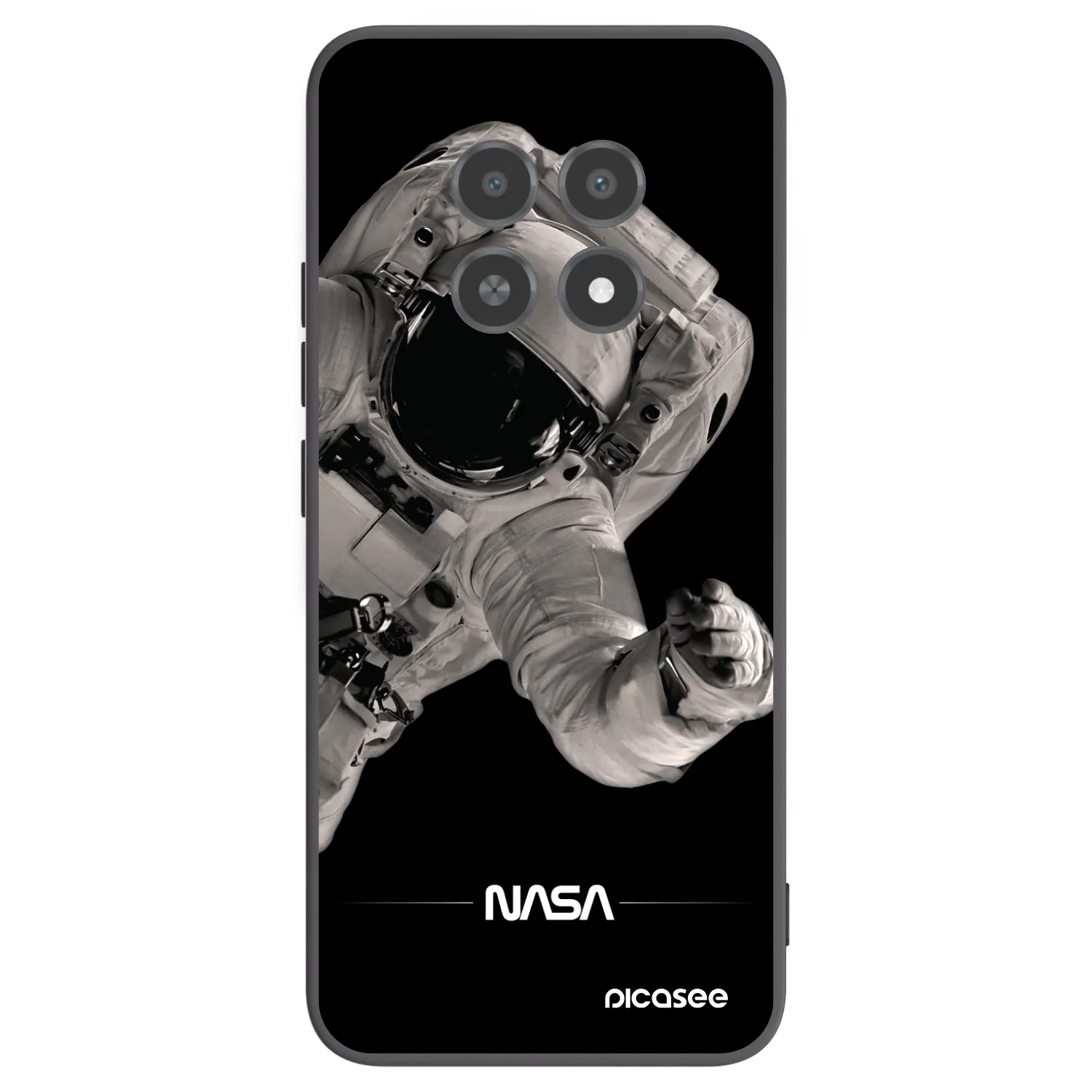 Picasee silikonowe czarne etui na Realme 12X - Astronaut Big