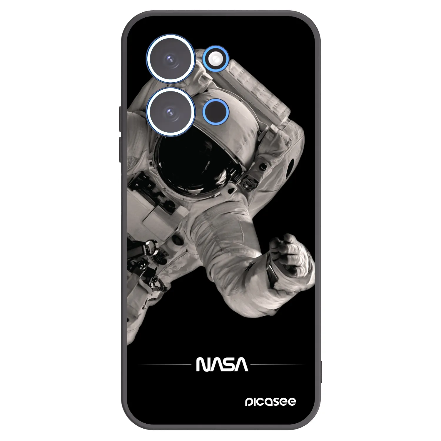 Picasee silikonowe czarne etui na Xiaomi Redmi 15C 4G - Astronaut Big