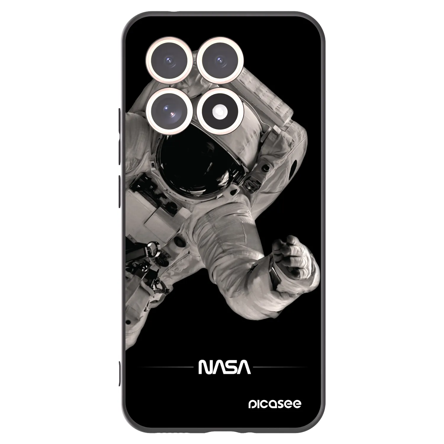 Picasee silikonowe czarne etui na Xiaomi 15T - Astronaut Big