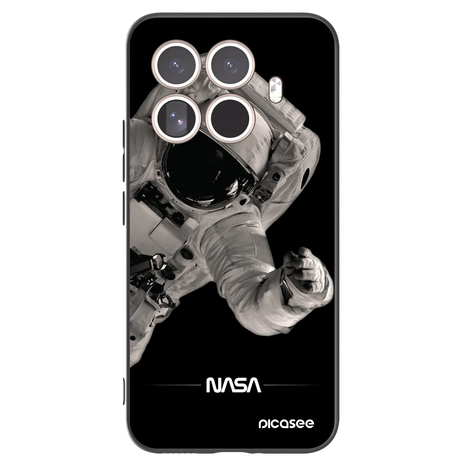 Picasee silikonowe czarne etui na Xiaomi 15T Pro - Astronaut Big