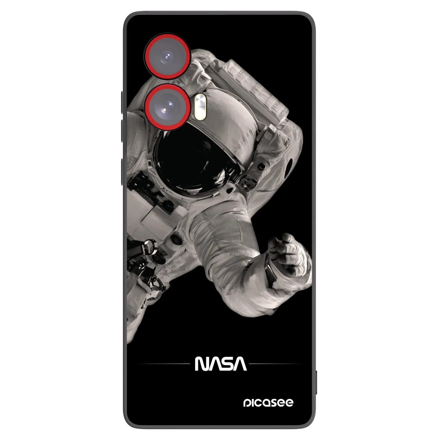Picasee silikonowe czarne etui na Motorola Edge 50 Fusion - Astronaut Big