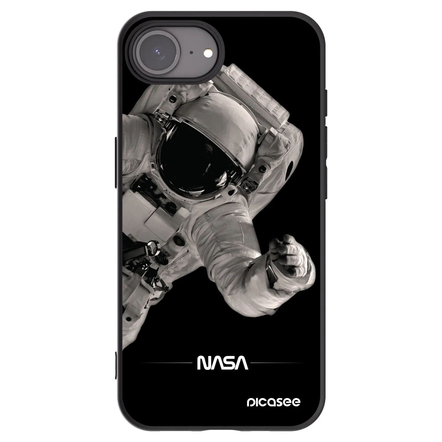 Picasee silikonowe czarne etui na Apple iPhone 17e - Astronaut Big