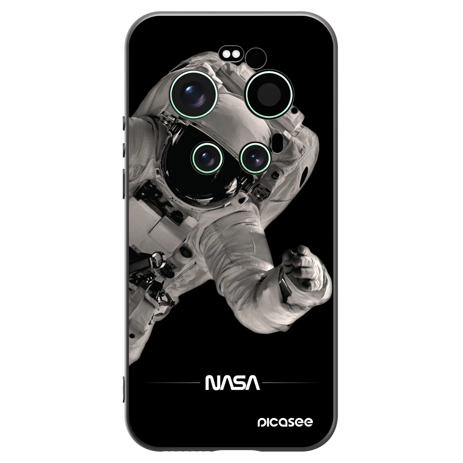 Picasee silikonowe czarne etui na Xiaomi 17 Ultra - Astronaut Big