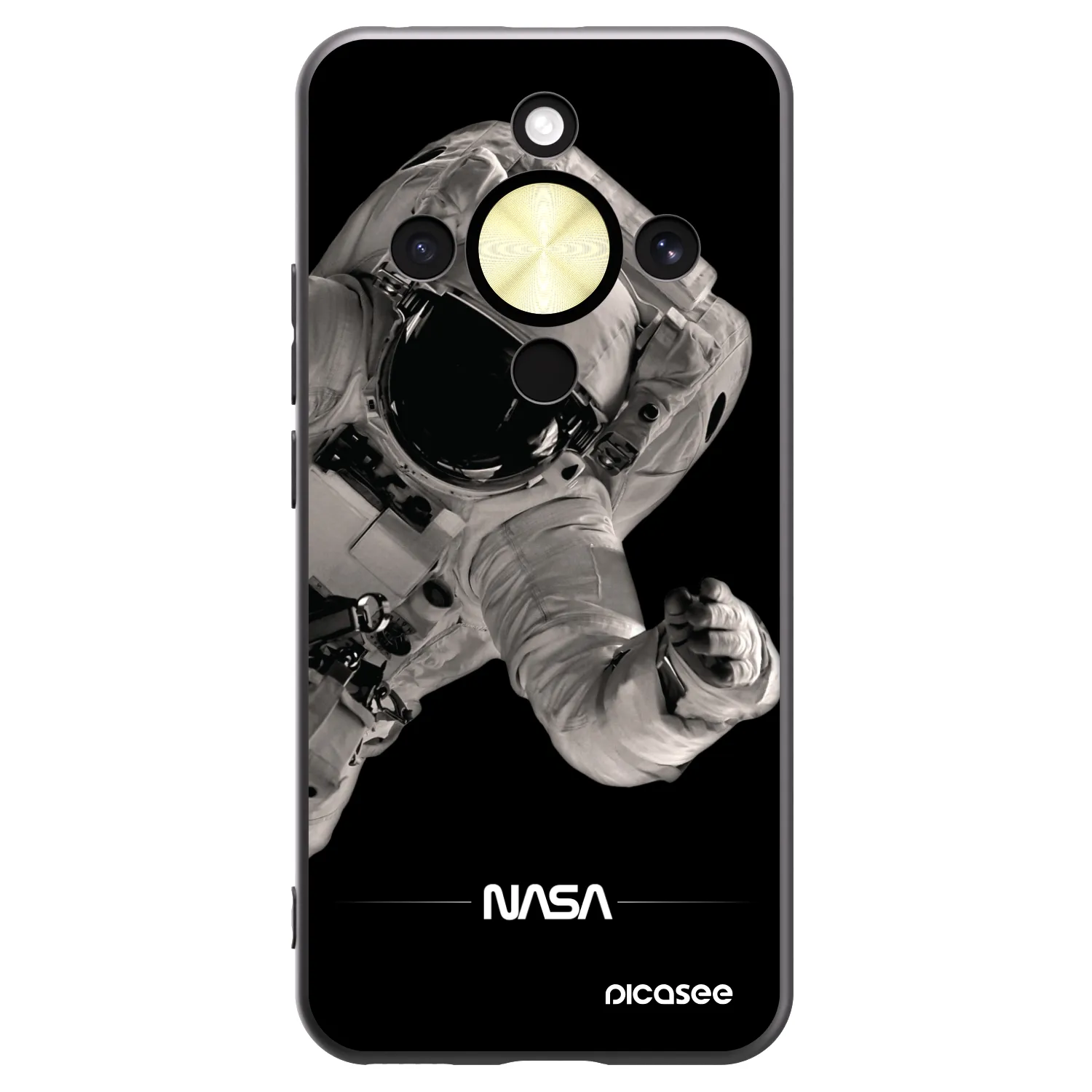 Picasee silikonowe czarne etui na Honor Magic8 Lite 5G - Astronaut Big