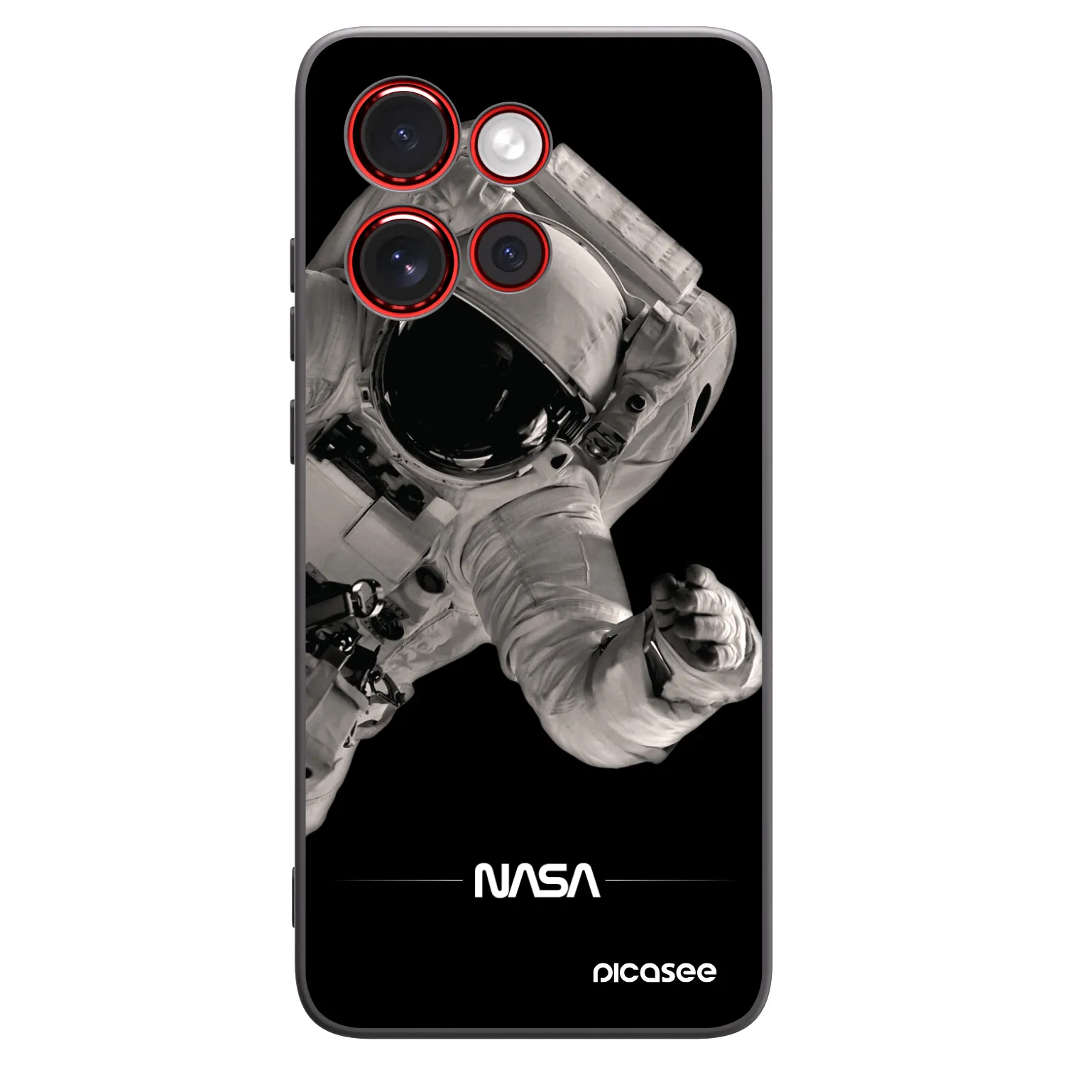 Picasee silikonowe czarne etui na Motorola Edge 60 Neo 5G - Astronaut Big