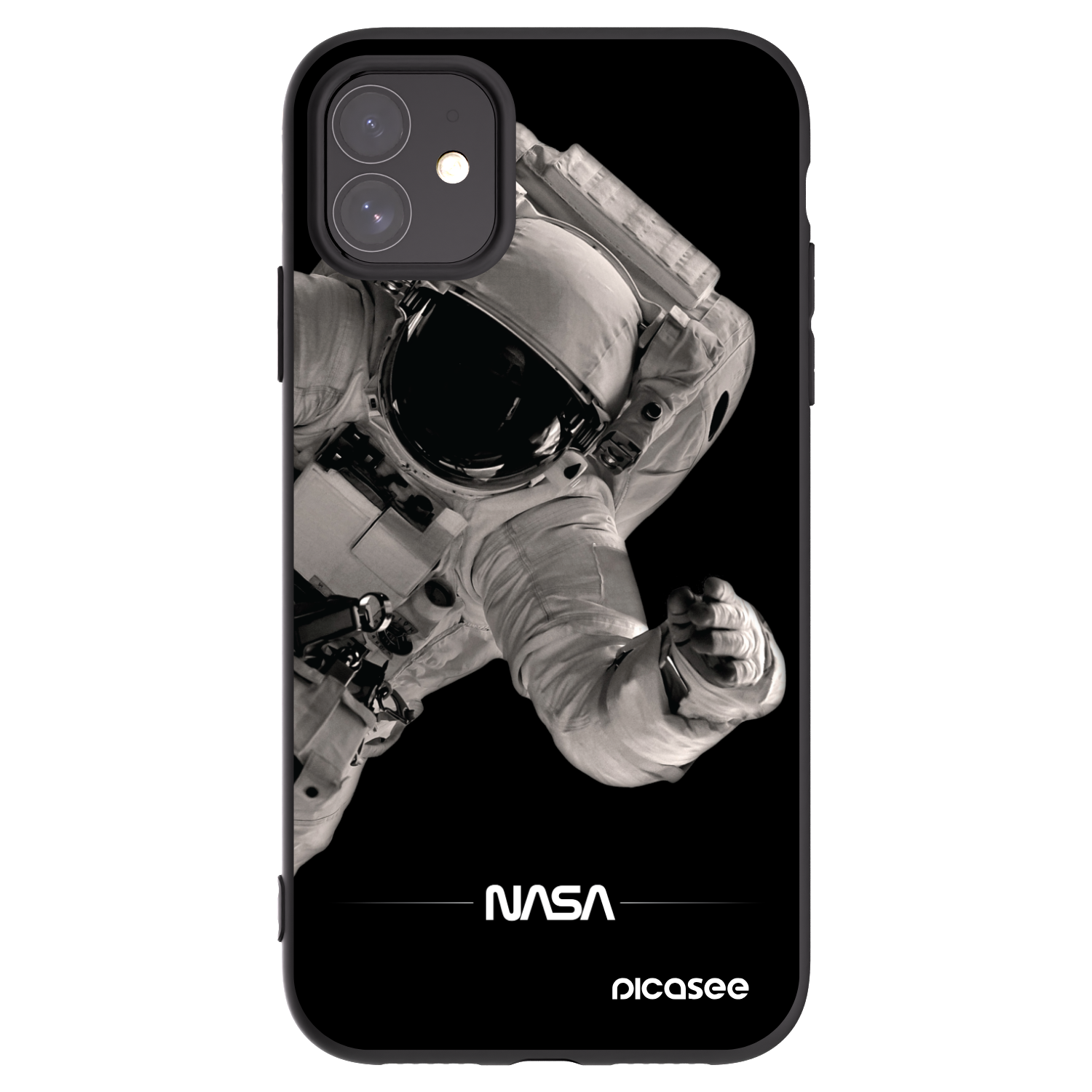 Picasee silikonowe czarne etui na Apple iPhone 11 - Astronaut Big