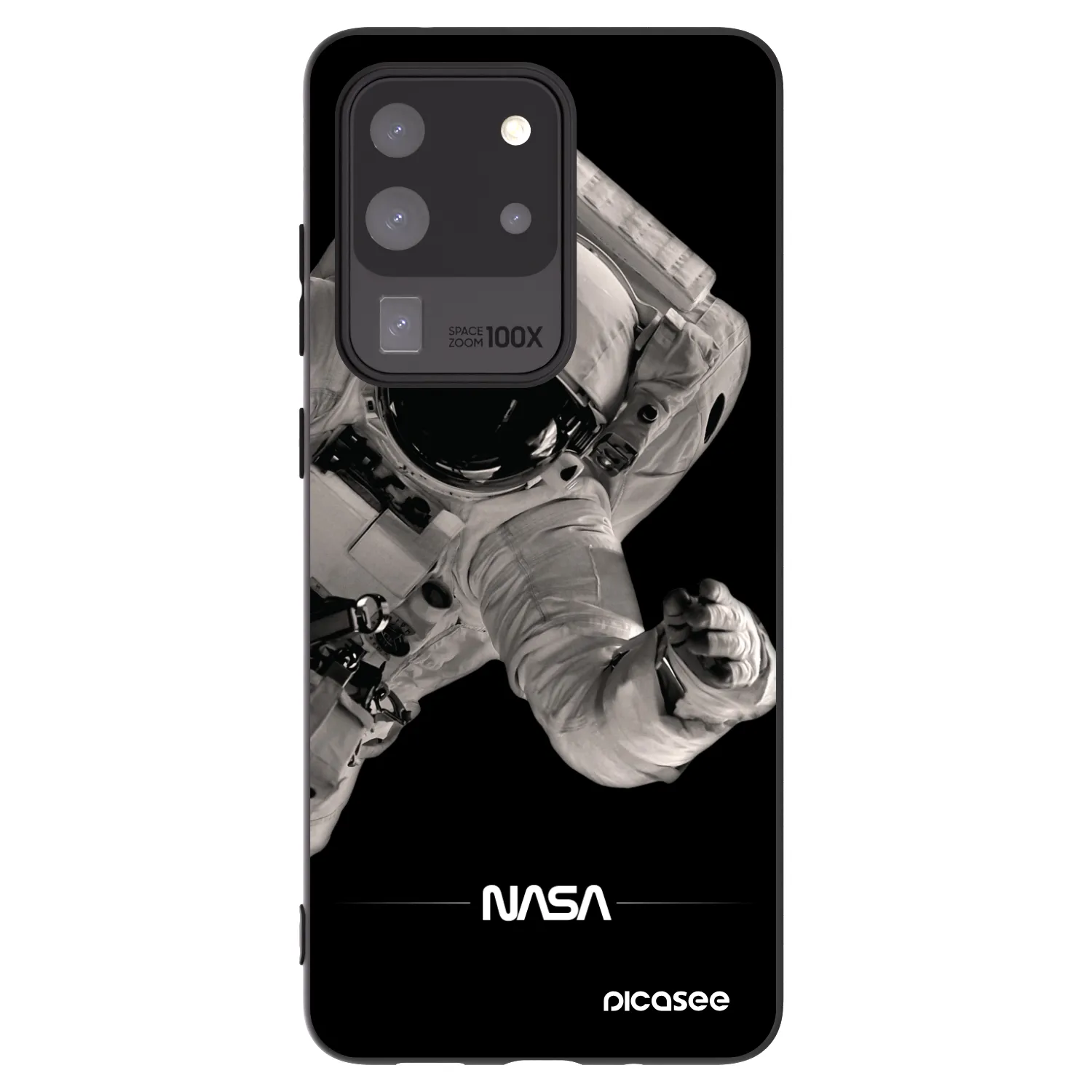 Picasee silikonowe czarne etui na Samsung Galaxy S20 Ultra 5G G988F - Astronaut Big