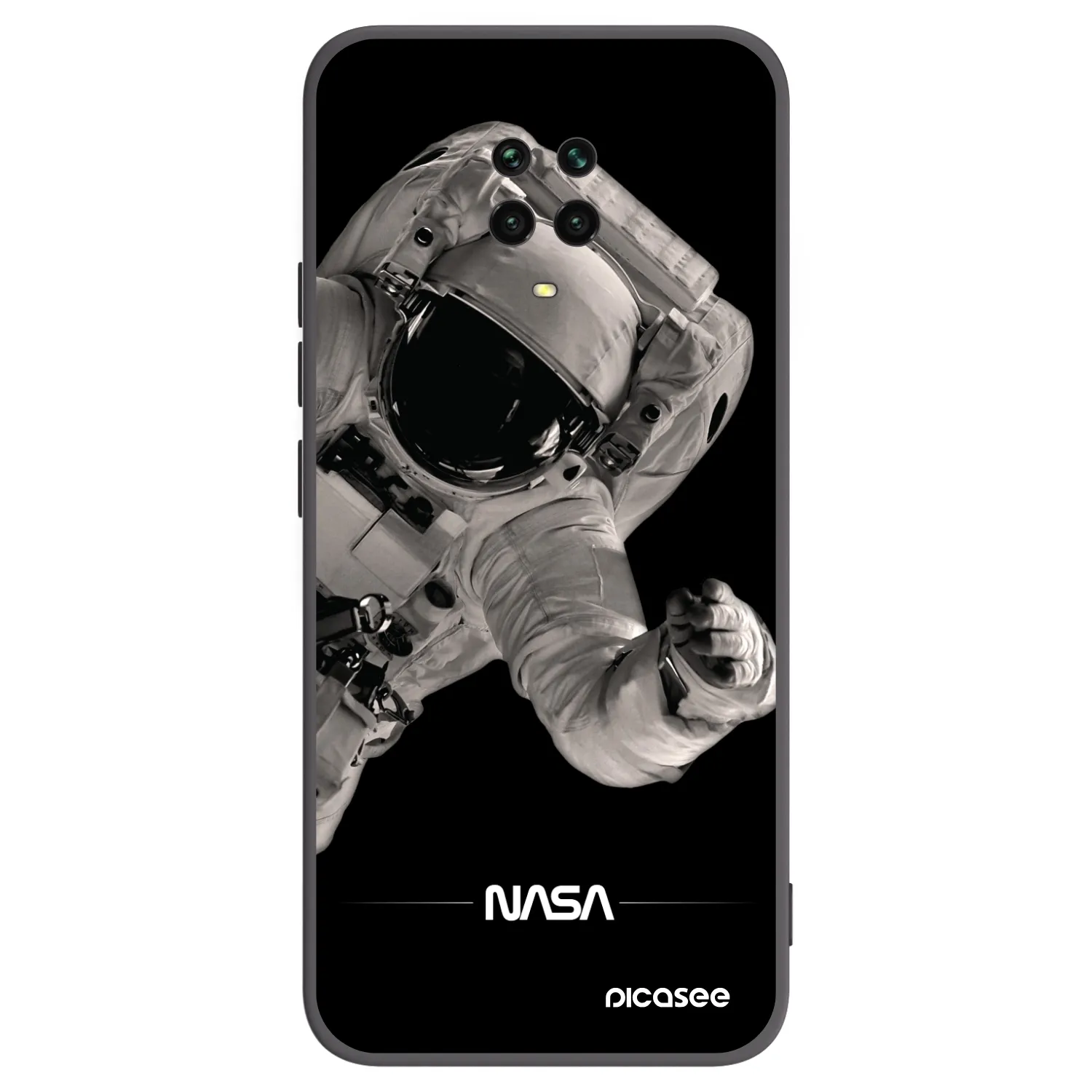 Picasee silikonowe czarne etui na Xiaomi Redmi Note 9 Pro - Astronaut Big