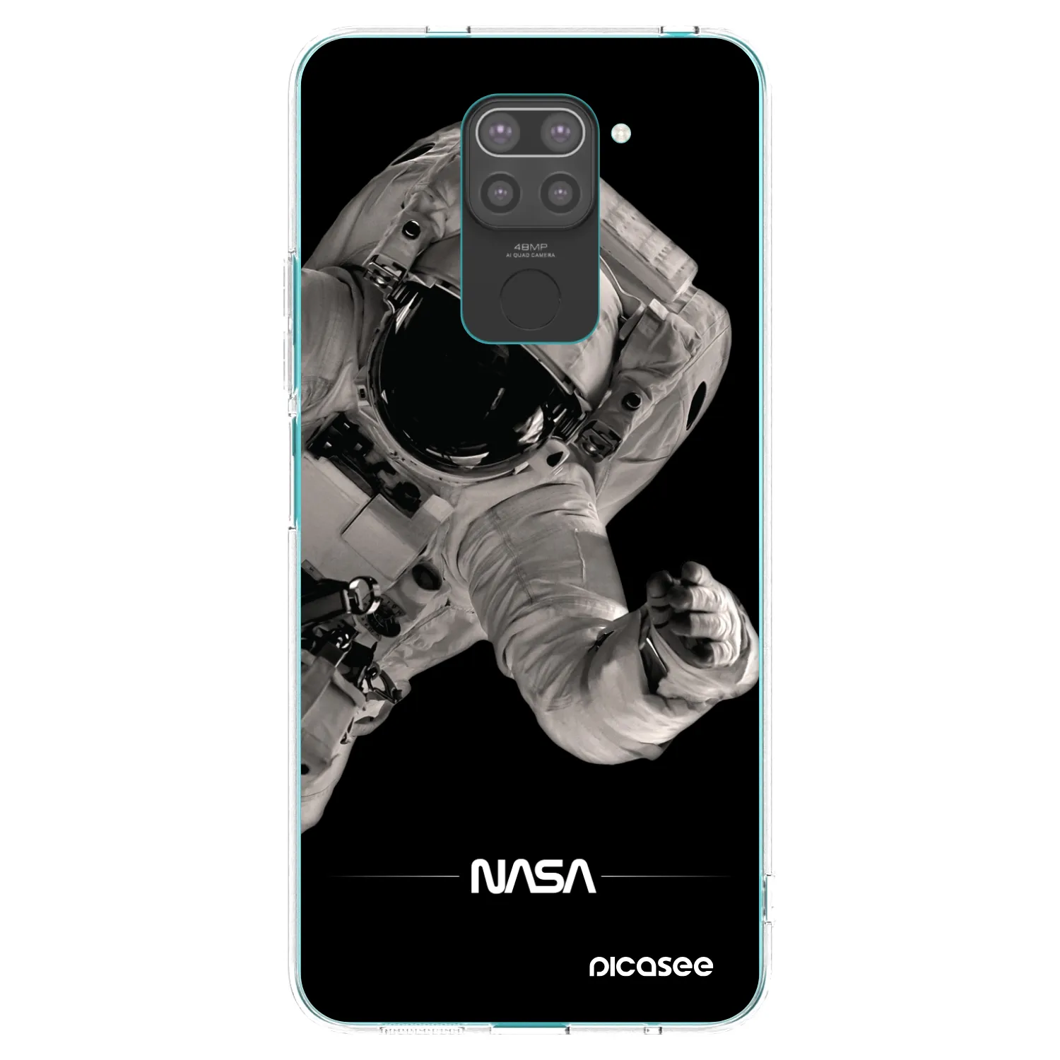 Picasee silikonowe czarne etui na Xiaomi Redmi Note 9 - Astronaut Big