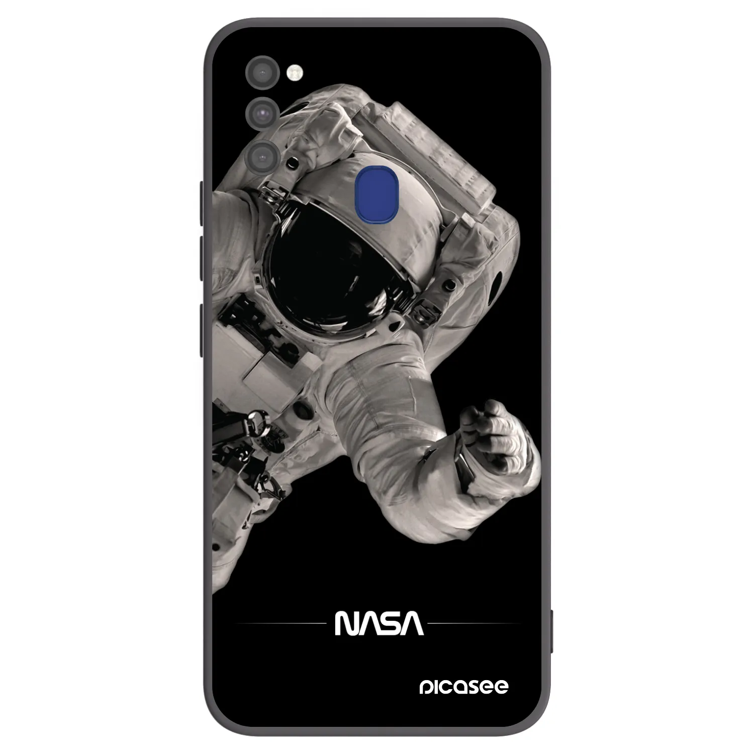 Picasee silikonowe czarne etui na Samsung Galaxy M21 M215F - Astronaut Big