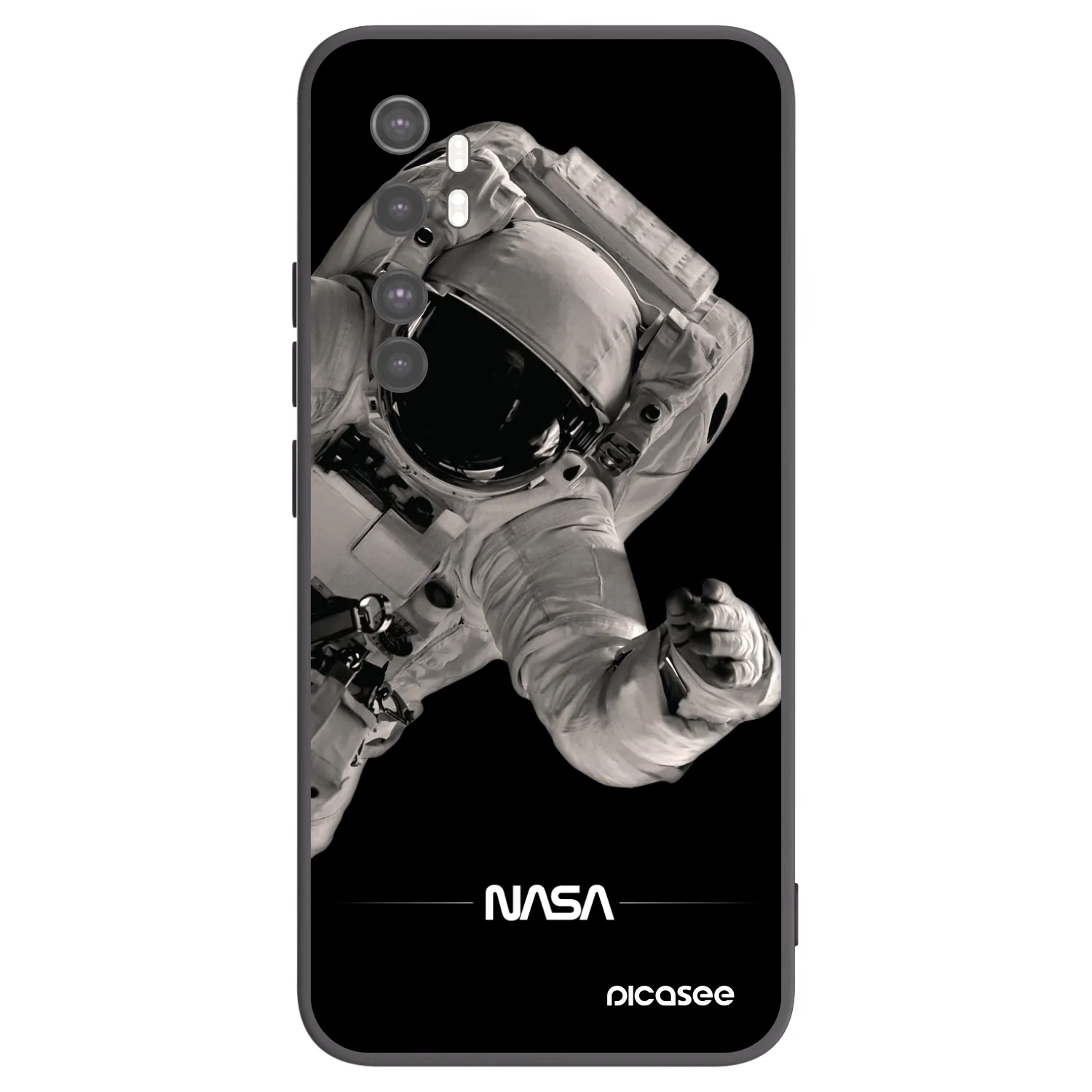 Picasee silikonowe czarne etui na Xiaomi Mi Note 10 Lite - Astronaut Big