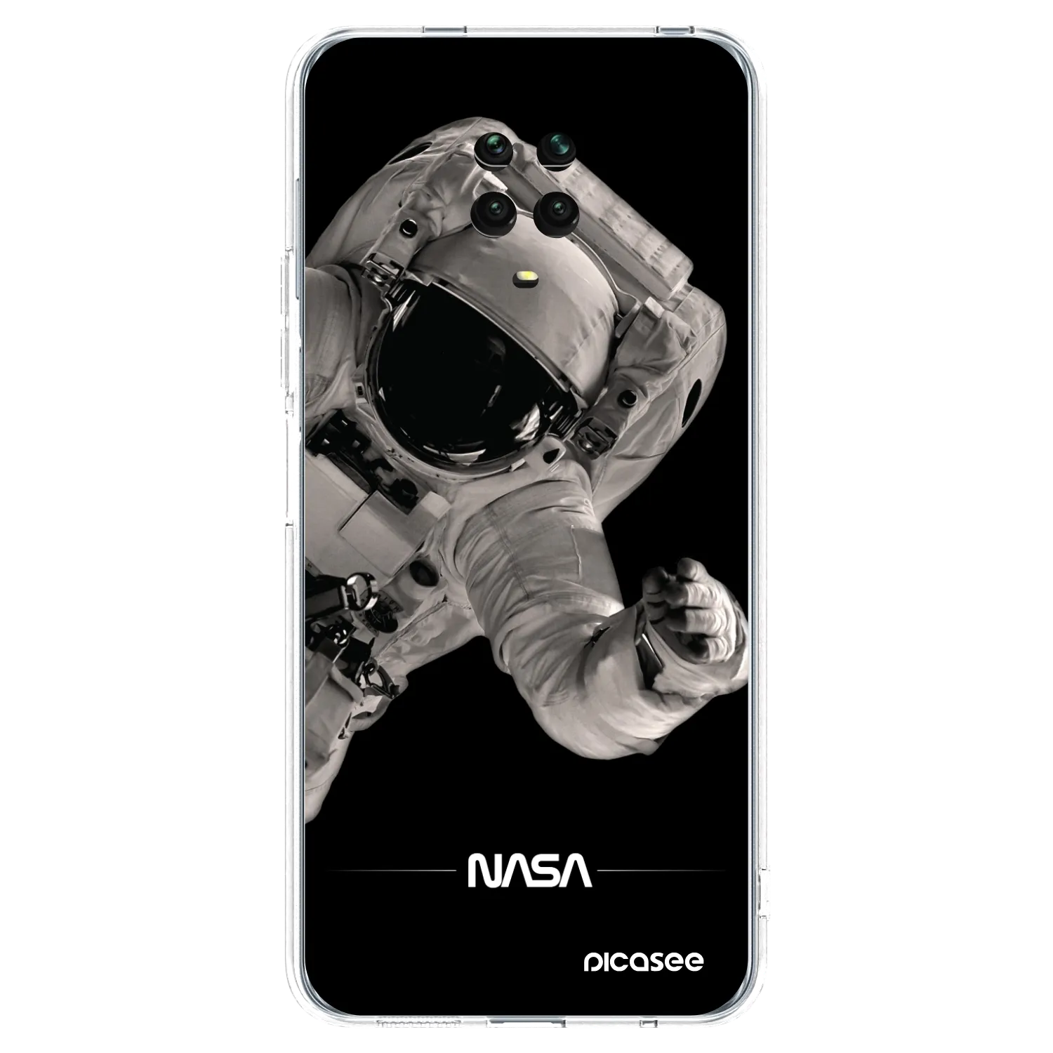 Picasee silikonowe przeźroczyste etui na Xiaomi Redmi Note 9S - Astronaut Big