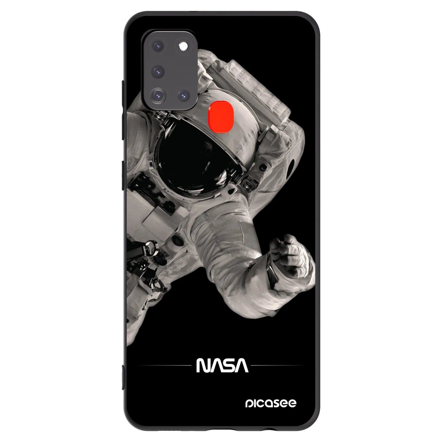 Picasee silikonowe czarne etui na Samsung Galaxy A21s - Astronaut Big