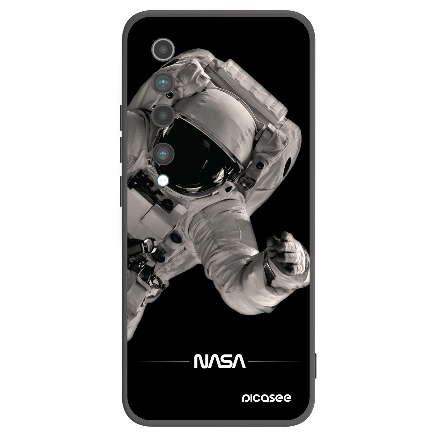 Picasee silikonowe czarne etui na Xiaomi Mi 10 - Astronaut Big