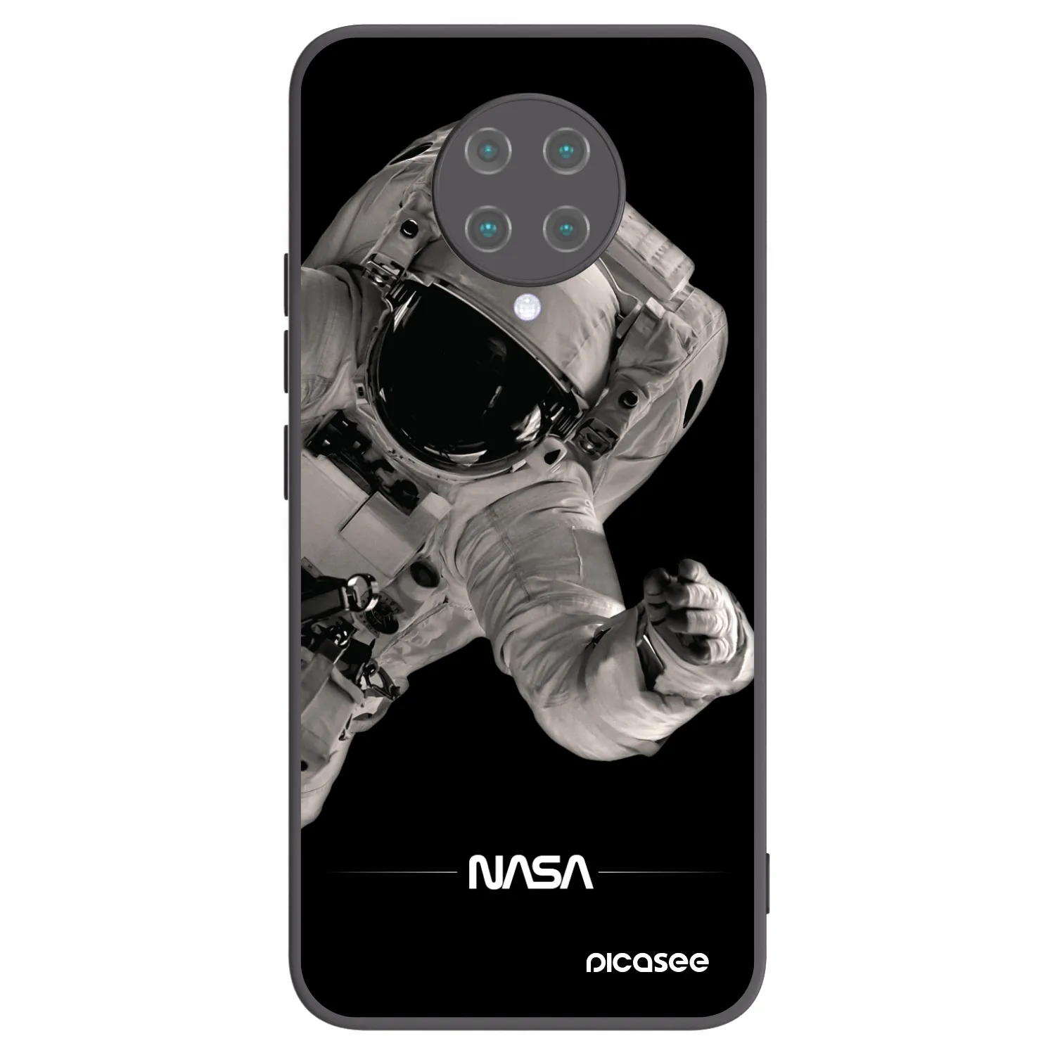 Picasee silikonowe czarne etui na Xiaomi Poco F2 Pro - Astronaut Big