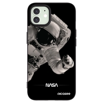 Picasee silikonowe czarne etui na Apple iPhone 12 - Astronaut Big